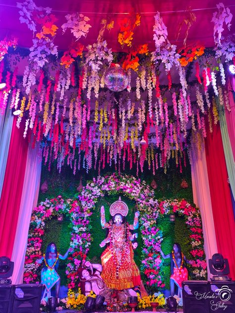 Kali Puja Pandal, Wallpaper Shiva, Desi Party, Iphone Mirror Selfie, Pop Design Photo, Pandal Decoration, 3d Wallpaper Shiva, Room Surprise, Ganpati Decoration Theme