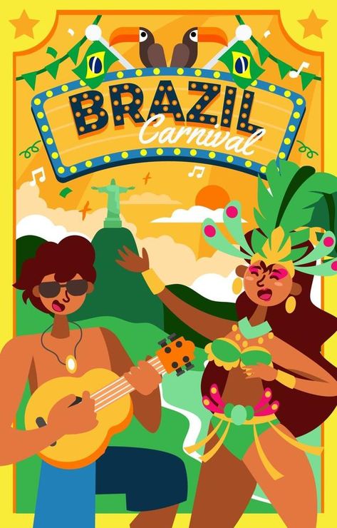 The festivity of Event Rio Carnival Brazil Party, Brazil Festival, Rio Festival, Brazil Art, Carnival Art, Brazil Carnival, Carnival Posters, Rio Carnival, International Day