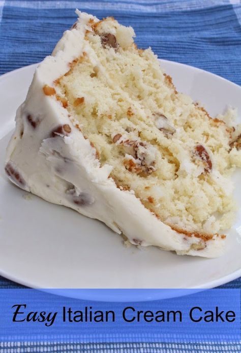 Easy Italian Cream Cake - so delicious Easy Italian Cream Cake, Italian Cream Cake Recipe, Easy Apple Crisp, Cake Mix Desserts, Italian Cream Cakes, Italian Cream, Italian Cake, Cake Easy, Fudge Cake