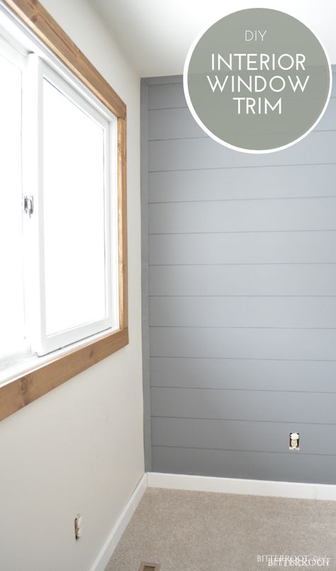 DIY Farmhouse Interior Window Trim | the easiest farmhouse window trim Diy Interior Window Trim, Window Trim Diy, Window Trim Styles, Farmhouse Window Trim, Old Wood Windows, Diy Window Trim, Interior Window Trim, Window Sill Decor, Boys Bedroom Makeover