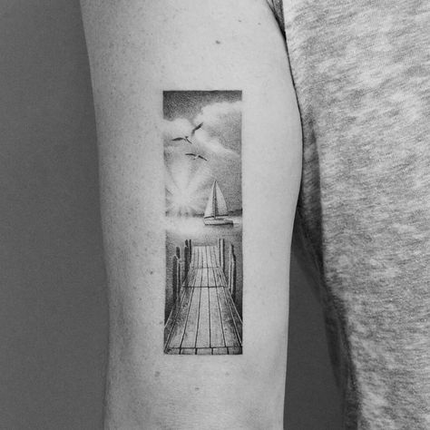 Dock Tattoo, Norway Tattoo, Sailing Tattoo, Toronto Tattoo, Lake Tattoo, Anatomy Tattoo, Bolt Tattoo, Autumn Tattoo, Framed Tattoo