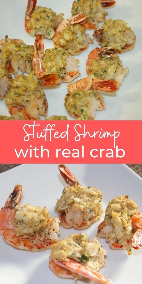 Stuff Shrimp, Crab And Shrimp Recipe, Baked Stuffed Shrimp, Stuffed Shrimp, Shrimp Appetizer, Crab Stuffed Shrimp, Shrimp Appetizers, Shrimp Recipes Easy, Crab Recipes