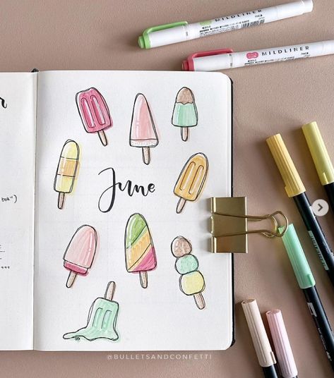 15+ June Bullet Planner Ideas for the start of Summer - Bullet Planner Ideas Bullet Planner Ideas, Bullet Journal Theme Ideas, Journal Theme Ideas, Calendar Doodles, Bullet Journal Contents, March Bullet Journal, Bullet Journal Month, Bullet Journal Ideas Templates, Creating A Bullet Journal