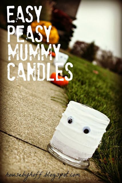 Easy Peasy Mummy Candles {and A Trip Down Memory Lane...} - House by Hoff Mummy Candles, Candle Tutorial, Halloween Decorating, Easy Peasy, Easy Projects, Memory Lane, This Weekend, Halloween Costume, Halloween Decorations