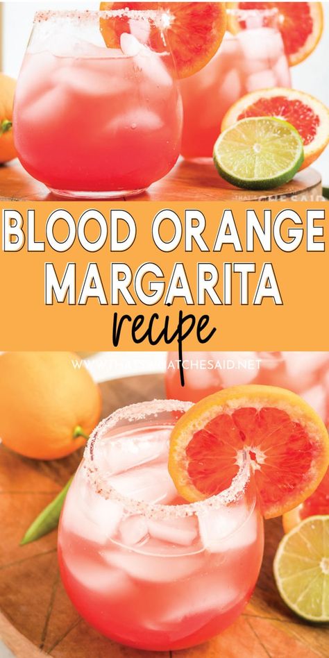 Sweet Blood Oranges combined with tequila, orange liqueur, & lime will give you the most refreshing and delicious Blood Orange Margarita! Quick and easy to make and amazing on the tastebuds #margarita #nationalmargaritaday #bloodorange Tequila Orange Juice, Orange Margarita Recipe, Blood Orange Margarita Recipe, Blood Orange Cocktail, Orange Margarita, Tequila Recipe, Orange Liquor, Blood Orange Margarita, National Margarita Day