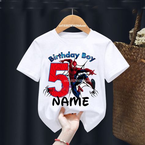 Celebrate your little hero's birthday with these awesome personalized SpiderMan tees! Personalize with their name for a unique touch. Perfect for web-slinging adventures this summer (ages 2-8)! #spidermanbirthday #summervibes #marvelkids #customtshirt #birthdayparty #giftideas #toddlerfashion #birthdayboy #birthdaygirl Spiderman Girl, Marvel Kids, Spiderman Birthday, Summer Birthday, Comfy Shirts, Disney Tshirts, Disney Outfits, Cute Tshirts, Marvel Spiderman