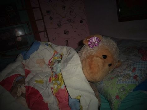 #Plushie #monkey is trying to #sleep in her #dirty #girly #bedroom #2000s camera style // #childhood // #toy Bedroom 2000s, 2000s Camera, Toy Monkey, Trying To Sleep, To Sleep, Sleep, Bedroom, Toys