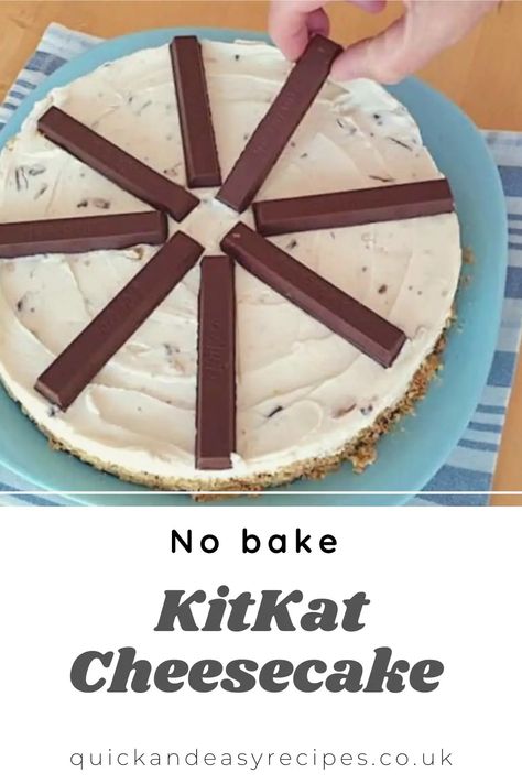 KitKat Cheesecake - Quick and Easy Recipes Kitkat Cheesecake, Cheesecake No Bake, British Chocolate, 4 Fingers, Christmas Cheesecake, Cherry Cheesecake, Easy Cheesecake, Quick And Easy Recipes, Oreo Cheesecake