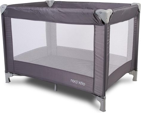 Red Kite Sleeptight Travel Cot - Grey. Lightweight padded travel cot suitable from birth Red Kite, Baby Brands, Travel Cot, Free Delivery, Grey, Red, Travel