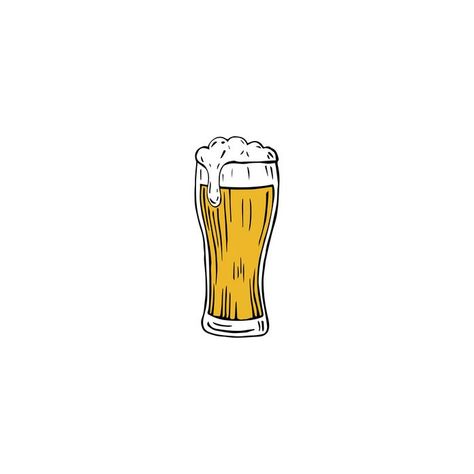 Beer Glass Illustration, Beer Glass Drawing, Beer Drawing, Glass Illustration, Drawings Of Friends, Beer Glass, Pint Glass, Beer, Coffee