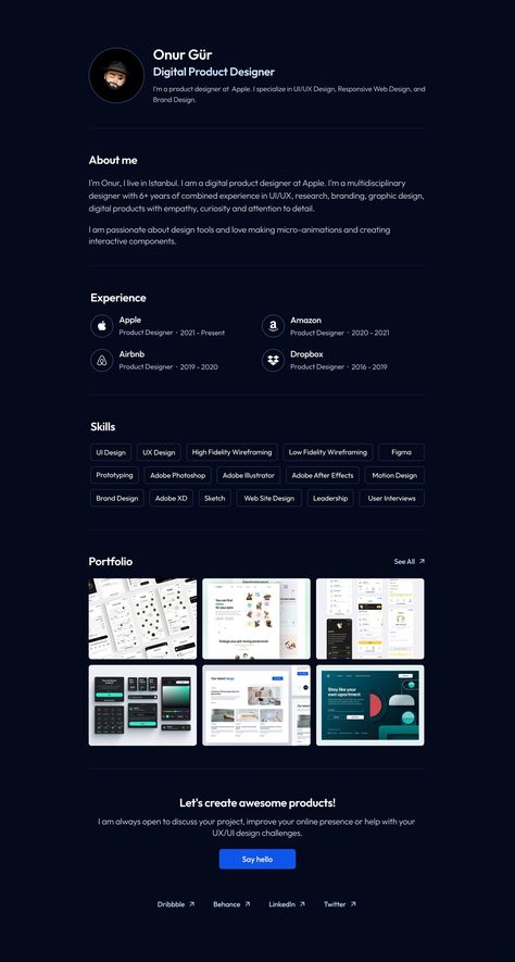 Designer Portfolio Website, Simple Portfolio, Portfolio Website Template, Designer Portfolio, One Page Website, Portfolio Template, Responsive Web Design, Portfolio Templates, Unique Fonts