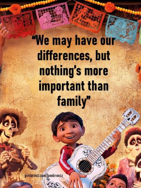 Animation Quotes Disney, Quotes From Coco Movie, Coco Quotes Disney, Disney Mother And Daughter, Coco Movie Quotes, Coco Quotes, Ohana Quote, Disney Characters Quotes, Life Quotes Disney