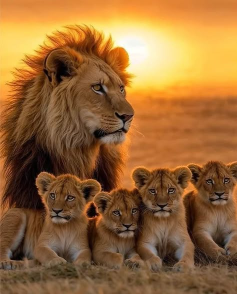 Lioness And Cubs, Lion Cubs, Lion Family, Lions Photos, Lion Love, Lion Images, Family Poster, Cute Lion, Animals And Birds