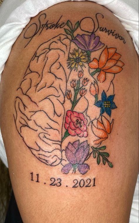 Tbi Tattoo Ideas, Brain Surgery Tattoo, Recovery Tats, Tattoo For Sa Survivors, Abused Women Survivor Tattoo, Csa Survivor Tattoos, Brain Injuries Tattoo, Spoonie Tattoo, Chronic Illness Tats