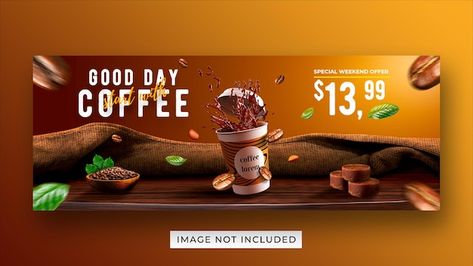 Fb Banner, Furniture Design Sketches, Store Banner, Restaurant Menu Template, Food Banner, Promotional Banners, Coffee Store, Creative Coffee, About Coffee