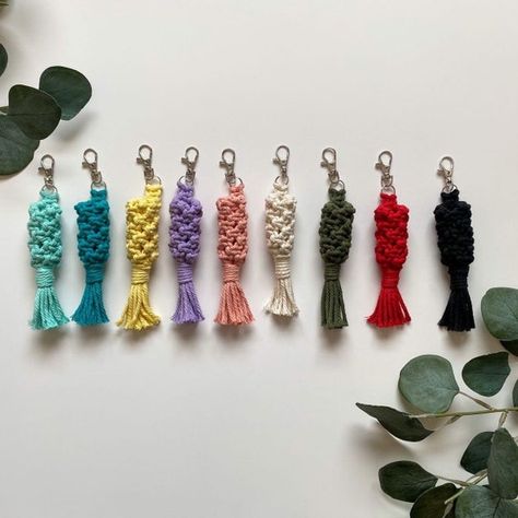 Macrame Chapstick Holders Keychain Chapstick Holders - Etsy Chapstick Gift, Macrame Hammock, Macrame Mandala, Macrame Home Decor, Diy Macrame Plant Hanger, Macrame Wall Hanging Patterns, Macrame Plant Holder, Home Decor Crafts, Macrame Patterns Tutorials