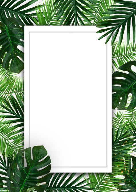 Green Palm Leaf Wallpaper, Palm Leaves Background, Background Tattoo Design, Tree Border, Background Tattoo, Printable Leaves, Hello 30, Tree Borders, Border Background