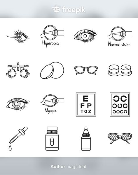 Ophthalmology Tattoo, Optometry Tattoo Ideas, Optometry Tattoo, Optician Tattoo, Human Eye Anatomy, Optometry Education, Vision Icon, Glasses Tattoo, Doctor Stickers