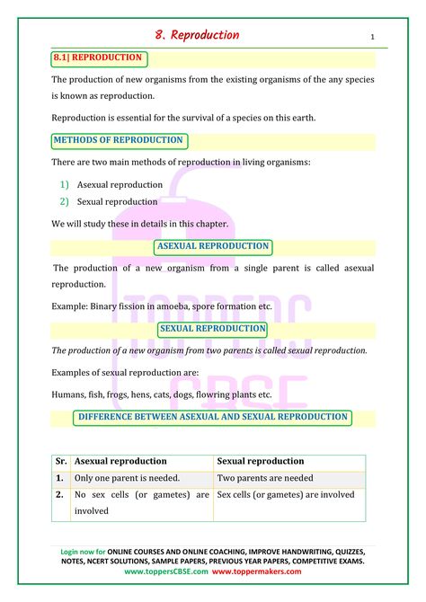 Class 8 Science Notes Chapter 1, Class 10 Science How Do Organisms Reproduce Notes, Chemistry Notes Class 10 Cbse, Reproduction Class 10 Notes, Biology Notes Class 10 How Do Organisms Reproduce, Class 10 Science Notes Biology Reproduction, Notes Of How Do Organisms Reproduce, Class 10 Science Notes Biology, Class 8 Science Notes