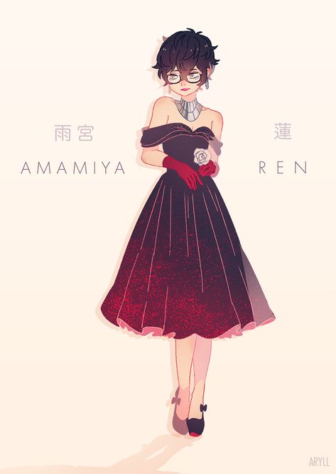 ARYLL Guys In Dresses Art, Men In Dresses Art, Boy In Dress Drawing, Pretty Gowns, Gender Bend, Ren Amamiya, Akira Kurusu, Fashion Design Drawings, Pretty Clothes