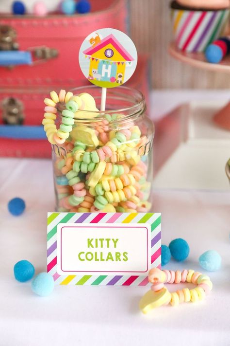 Kitty Adoption Party | Food Label Printables | Cat Party Food Ideas | Pin to your party planning board! | Cat Birthday Party | Cat Party Food, Cat Themed Party, Cat Bday, Super Kitties, Kitty Cat Party, Kitten Birthday Party, Cat Themed Parties, Cat Themed Birthday Party, Kitten Party