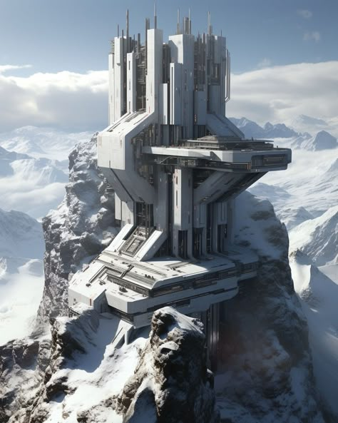 Alien Building, Andromeda Ascendant, Futuristic Architecture Concept, Alien Architecture, Sci Fi House, Architecture Mountain, Scifi Building, Architecture Instagram, Scifi City