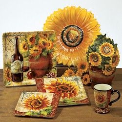 sunflower dishes images | Certified International Tuscan Sunflower Collection by Tre Sorelle ... Sunflower Kitchen Ideas, Sunflower Things, Sunflower Themed Kitchen, Sunflower Decorations, Sunflower Ideas, Tuscan Kitchens, Sunflower Stuff, Sunflower Cottage, Sunflower Home Decor