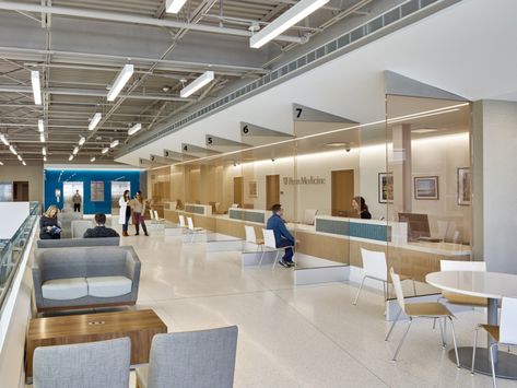 Penn Medicine Cherry Hill Service Center Design, Crocodile Species, Bank Interior Design, Bank Interior, Healthcare Interior Design, Service Counter, Lobby Interior Design, Terrazzo Floors, Interior Design Portfolios