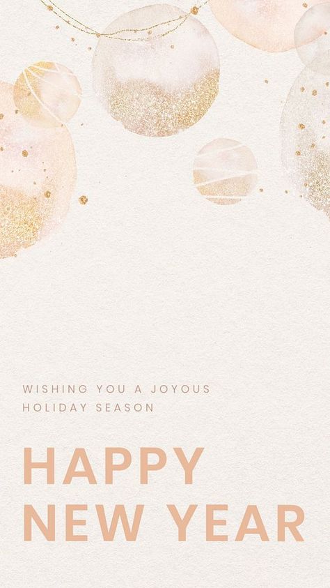 Happy New Year Template Design, Happy New Year Banner, Golden Christmas, New Year Greeting, Facebook Post Template, New Year Banner, Christmas Pink, Aesthetic Template, Facebook Post