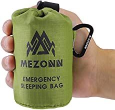 PE Emergency Sleeping Bag Survival Bivy Sack- Use as Emergency Space Blanket, Lightweight Sleeping Bag, Survival Gear for Outdoor, Hiking, Camping - Includes Nylon Sack with Carabiner (Green-1 Pack) - All4Hiking.com Bivy Sack, Expedition Gear, Emergency First Aid Kit, Lightweight Sleeping Bag, Emergency Blankets, Space Blanket, Emergency Blanket, Survival Blanket, Emergency Bag