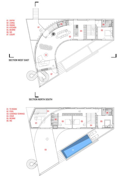 Out-to-Out House / L.E.FT Architects Campus Planning, Contemplative Space, Small House Blueprints, Clubhouse Design, Library Plan, Circle House, Reptile House, Small Floor Plans, Architectural Design House Plans