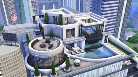 Sims 4 Aquarium Build, Sims Penthouse Ideas, Minecraft Penthouse, San Myshuno Penthouse, Fountainview Penthouse Sims 4 Renovation, Sims 4 Shopping Mall, The Sims 4 Penthouse, Torendi Tower Penthouse Sims 4, Sims 4 Futuristic House