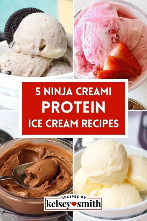 5 Ninja Creami Protein Ice Cream Recipes Protein Ice Cream Ninja Creami Deluxe, Ninja Creami Fairlife Protein Ice Cream Recipe, Ninja Creami Cottage Cheese Ice Cream Recipes, Ninja Protein Ice Cream Recipes, Whey Protein Ice Cream, Creami Protein Ice Cream, Craving Ice Cream, Ninja Creamy, Ninja Ice Cream Recipe