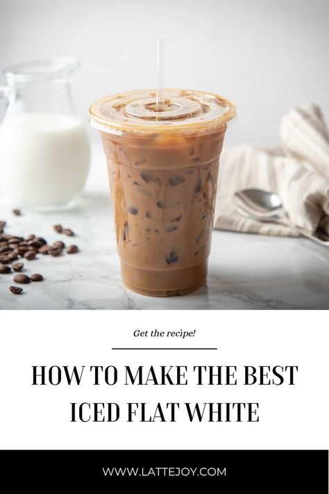 Flat White Coffee, Cold Coffee Recipes, Easy Coffee Recipes, Matcha Drink, 3 Ingredient Recipes, Ice Milk, Flat White, Cold Coffee, White Flats