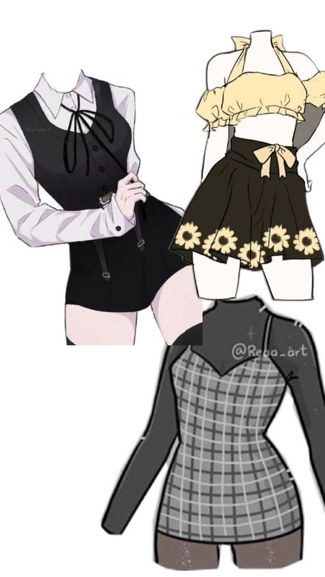 Anime Clothes Outfits Reference, Gender Neutral Dance Outfits, How To Draw Female Clothes, Oc Outfit Ideas Female Casual, Drawn Outfits, Gender Neutral Outfits, Draw Clothes, Clothing Designs, Tomboy Outfits