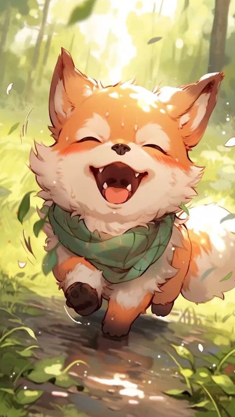 Fox Running, Photos Of Dogs, Fox Artwork, Fox Pictures, Cute Animal Drawings Kawaii, Wallpaper Animes, Anime Animals, Fox Art, Dessin Adorable