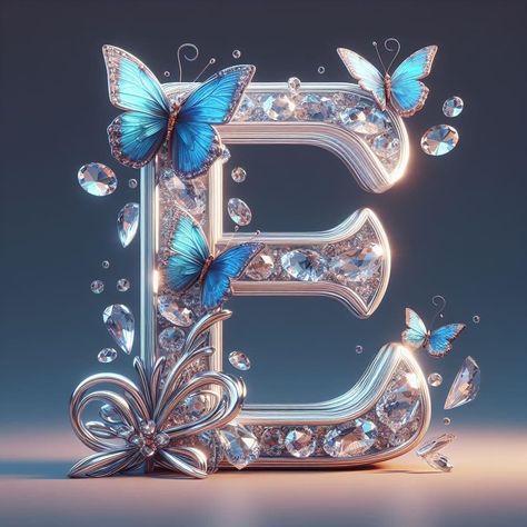 E Letter Wallpaper, Love Astethic Wallpaper, Letter E Wallpaper, E Letter Images, Small Letter Tattoo, E Wallpaper, Character Sheet Template, Blue Butterfly Wallpaper, Letter Art Design