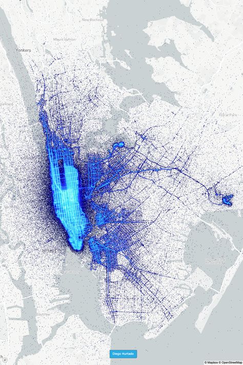 Data Visualization Visualization of Taxi Trips in New York Urban Data Visualization, Map Data Visualization, Heat Map Data Visualization, Road Map For Data Science, Migration Data Visualization, Data Visualization Techniques, Spatial Analysis, Linear Relationships, Regression Analysis