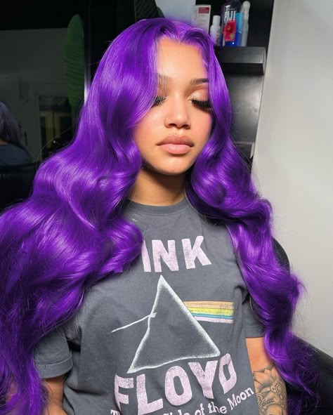 Wigs Body Wave, Frontal Wig Hairstyles, Purple Wig, Pretty Hair Color, Lace Front Human Hair Wigs, Ombre Wigs, Colored Wigs, Human Virgin Hair, Dope Hairstyles