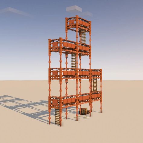 Krysot | Minecraft scaffolding idea With this scaffolding, you'll be a star on every construction site! Follow @krysot_cz for more Minecraft ideas… | Instagram Minecraft Modern Block Palette, Minecraft Excavation Site, Minecraft Fire Escape, Minecraft Scaffolding Ideas, Scaffolding Minecraft, Minecraft Forklift, Post Apocalyptic Minecraft Builds, Minecraft Podium, Minecraft Stronghold Ideas