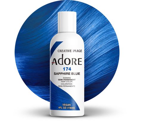 PRICES MAY VARY. Vibrant Color Quick and Easy to use Made in USA Free of Alcohol, Peroxide, and Ammonia Vegan and Curelty Free Adore Semi Permanent Hair Color, Sky Blue Hair, Blue Hair Dye, Permanent Hair Dye Colors, Green Hair Dye, Best Hair Dye, Dyed Hair Blue, Semi Permanent Hair Dye, Hair Dyes