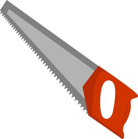 Red saw, illustration, vector on white background. Saw Illustration, Chainsaw Clipart, Vector Animation, White Background, Clip Art, Red