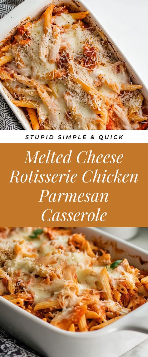 Image for Melted Cheese Rotisserie Chicken Parmesan Casserole Best Casserole For A Crowd, Chicken Parmesan With Rotisserie Chicken, Rotisserie Chicken And Stove Top Stuffing Casserole, Leftover Rotisserie Chicken Casseroles, Freezer Meals Using Rotisserie Chicken, Leftover Rotisserie Chicken Recipe Ideas, Roasted Chicken Casserole Recipes, Meals Made With Rotisserie Chicken, Recipes Using Rotisserie Chicken Healthy