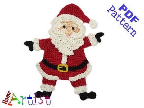 Crochet Pattern Instant PDF Download Santa Claus Crochet - Etsy Australia Christmas Crochet Applique, Crochet Trinkets, Christmas Quiet Book, Printable Crochet Patterns, Crochet Embellishments, Christmas Crochet Patterns Free, Crochet Appliques, Crochet Santa, Design Crochet