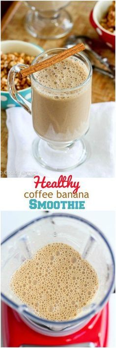 Healthy Coffee Banana Smoothie Recipe...126 calories and 5 Weight Watchers SmartPoints Coffee Banana Smoothie, Banana Coffee, Banana Smoothie Recipe, Healthy Coffee, Healthy Shakes, Breakfast Smoothies, Smoothie Shakes, Shake Recipes, Yummy Smoothies