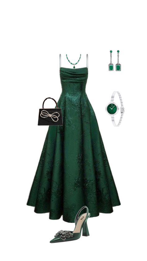 Elegant Green Dresses, Emerald Green Dress, Cute Modest Outfits, Shein Outfits, Prom Dress Inspiration, Dress Up Outfits, Classy Work Outfits, Fashion Inspiration Design, Create Outfits