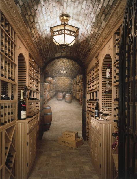 Wine Grotto, Antique Brick, Home Wine Cellars, Wine Tasting Room, Beverly Hills Houses, Ceiling Murals, Wine Cellar Design, Cellar Design, Mediterranean Homes