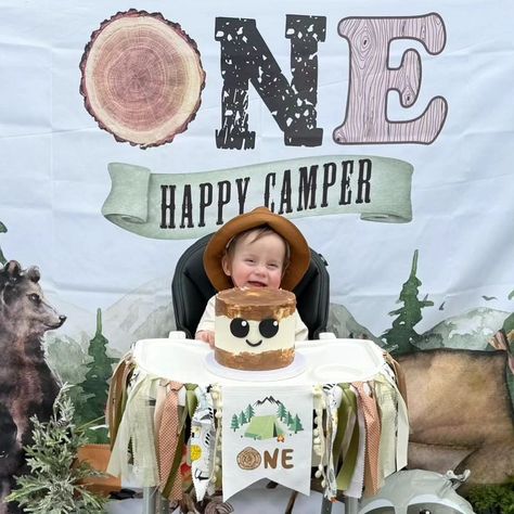 One Happy Camper! A sweet marshmallow smash cake for the cutest camper ever! Happy first birthday, Gabe. I hope you enjoyed your special day surrounded by all your loved ones. . . . #onehappycamper #smashcake #kawaiimarshmallow #marshmallowcake #firstbirthdaycake #birthdaycake #newhampshirecakes #nhbakery #customtreats #southernNH #simplecakes #babycake One Happy Camper Sheet Cake, One Happy Camper Smash Cake, One Happy Camper First Birthday Food, One Happy Camper Cake, Happy Camper Cake, Camper Cake, Camper Cakes, Marshmallow Cake, One Happy Camper