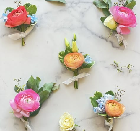 Colourful Boutonniere, Colorful Spring Boutonnieres, Pastel Boutineer, Multicolor Boutonniere, Bright Flower Boutonniere, Wildflower Boutonniere Groomsmen, Bright Boutonniere, Boutineer Wedding, Bridgerton Theme