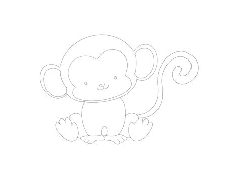 Fine Line Monkey Tattoo, Moms Tattoo, Monkey Tattoo, Monkey Tattoos, Cute Monkey, Tattoo Outline, Mom Tattoos, Fine Line, Line Drawing